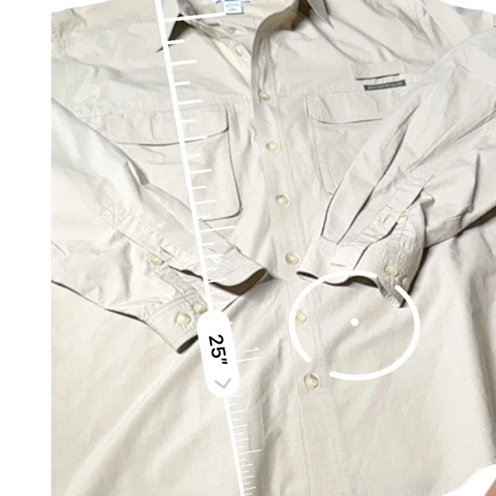 ExOfficio Buzz Off Insect Shield Fishing Safari Hiking Shirt Mens XL Beige